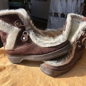 Fur/Suede boots from Italy Women’s 9